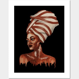 Beautiful African woman Dripping Melanin Posters and Art